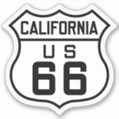 Route 66 California Travel Sign Sticker (Voorkant)