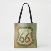 route 66  canvas tas shabby chic (Voorkant)