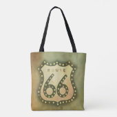route 66  canvas tas shabby chic (Achterkant)