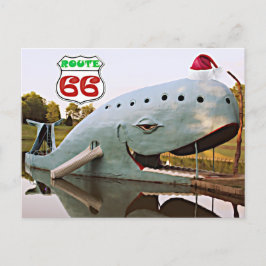 Route 66 Catoosa Blauwe Walvis Kerstmis Santa Hoed Briefkaart