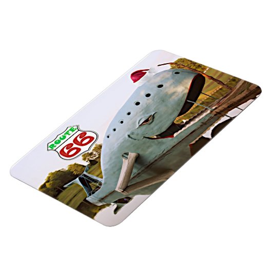 Route 66 Catoosa Blauwe Walvis Kerstmis Santa Hoed Magneet (Linkerzijde)