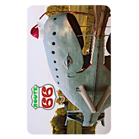 Route 66 Catoosa Blauwe Walvis Kerstmis Santa Hoed Magneet (Verticaal)