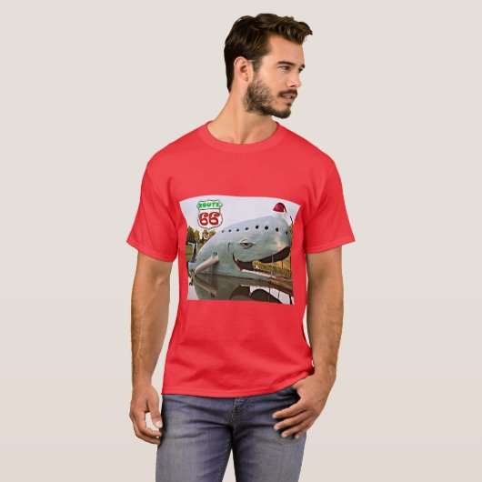 Route 66 Catoosa Blauwe Walvis Kerstmis Santa Hoed T-shirt (Voorkant volledig)