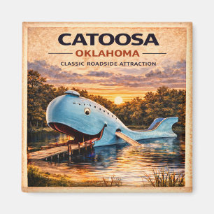 Route 66 Catoosa Oklahoma Heritage Classic Zonsond Magneet