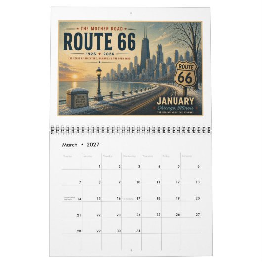 Route 66 Centennial Americana Wandkalender Kalender (Mar 2027)