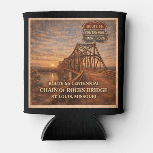 Route 66 Centennial Bridge Game Night Drink Cadeau Blikjeskoeler (Voorkant)