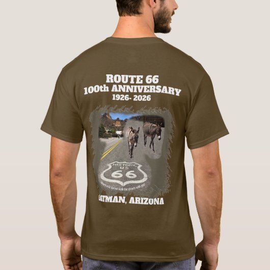 Route 66 Centennial Oatman Arizona Back T-shirt (Achterkant)