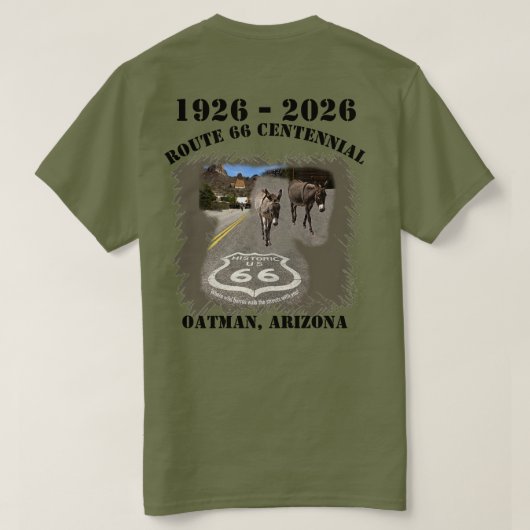 Route 66 Centennial Oatman, Arizona Back T-shirt (Design achterkant)