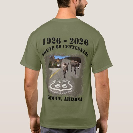Route 66 Centennial Oatman, Arizona Back T-shirt (Achterkant)
