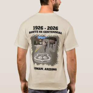 Route 66 Centennial Oatman, Arizona Terug T-shirt