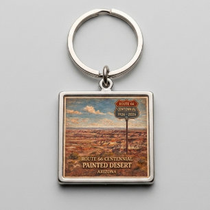 Route 66 Centennial Painted Desert Aandenken Sleutelhanger