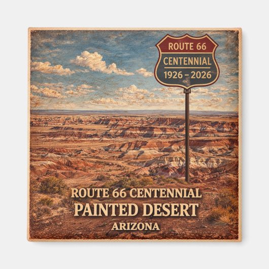 Route 66 Centennial Painted Desert Icoon Magneet (Voorkant)