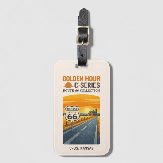 Route 66 Centennial Prairie Reis Bagagelabel (Voorkant (verticaal))