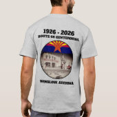 Route 66 Centennial Winslow Arizona Back  T-shirt (Achterkant)
