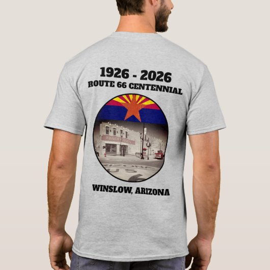 Route 66 Centennial Winslow Arizona Back  T-shirt (Achterkant)