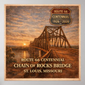 Route 66 Chain of Rocks Bridge Poster (Voorkant)