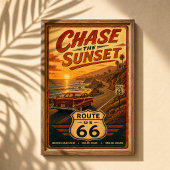 Route 66 Chase Sunset Road Kunst Poster