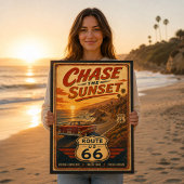Route 66 Chase Sunset Road Kunst Poster