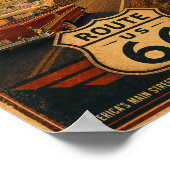 Route 66 Chase Sunset Road Kunst Poster (Hoek)