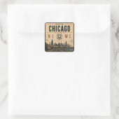 Route 66 Chicago Bagsticker Vierkante Sticker (Tas)