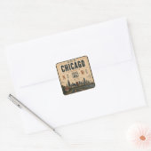 Route 66 Chicago Bagsticker Vierkante Sticker (Envelop)