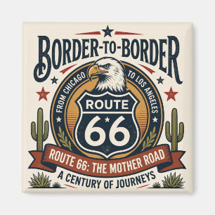 Route 66 Chicago Los Angeles Amerikaanse Adelaar Magneet