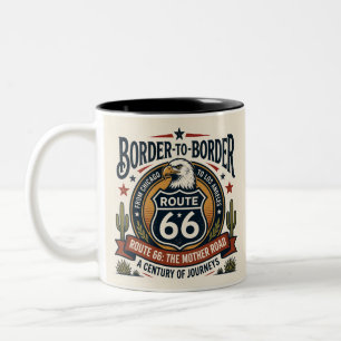 Route 66 Chicago Los Angeles Amerikaanse Adelaar Tweekleurige Koffiemok