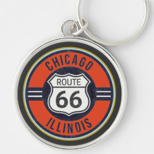 ROUTE 66 CHICAGO - LuxeSleutelring Sleutelhanger