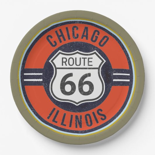ROUTE 66 CHICAGO - Papieren Borden Bordje (Voorkant)