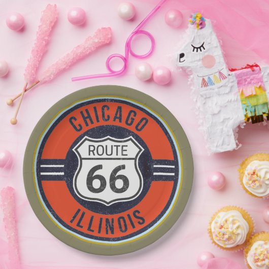 ROUTE 66 CHICAGO - Papieren Borden Papieren Bordje (Feest)