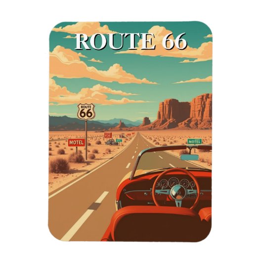 Route 66 Classic Road Trip Amerikaans Magneet (Verticaal)