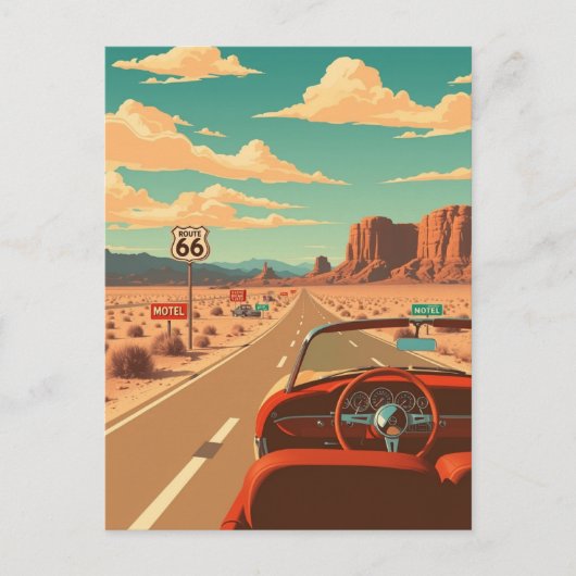 Route 66 Classic Road Trip  Briefkaart (Voorkant)