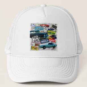 Route 66_ClassicCarsOne_18sq Trucker Pet