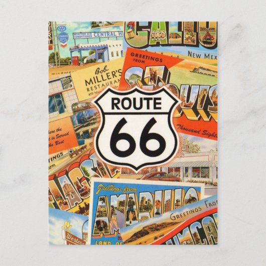 Route 66 Colorful Postcard Briefkaart (Voorkant)