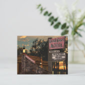 Route 66 Coral Court Motel Retro Neon Sign Briefkaart (Staand voorkant)