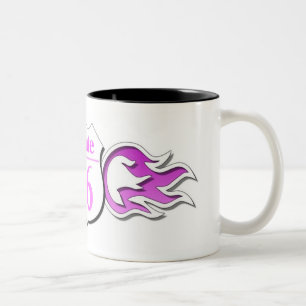 Route 66 Cup Roze Flames Tweekleurige Koffiemok