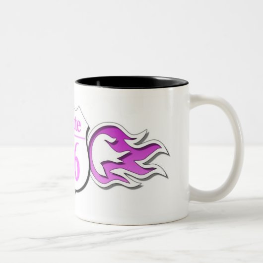 Route 66 Cup Roze Flames Tweekleurige Koffiemok (Rechts)