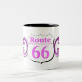 Route 66 Cup Roze Flames Tweekleurige Koffiemok (Center)