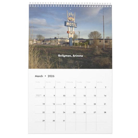 Route 66 - Datum begint wanneer u het koopt Kalender (Mar 2026)