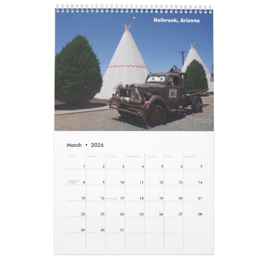 Route 66 - Datum begint wanneer u het koopt Kalender (Mar 2026)