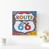 Route 66 de Kunst van het Bord van de Vergunning d Vierkante Klok (Huis)