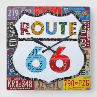 Route 66 de Kunst van het Bord van de Vergunning d Vierkante Klok