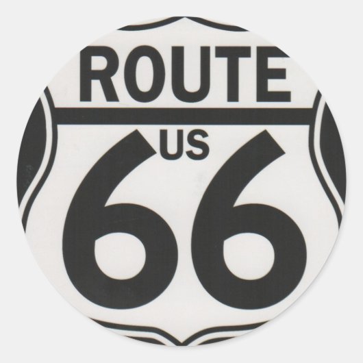 Route 66 - De Moederweg Ronde Sticker (Voorkant)