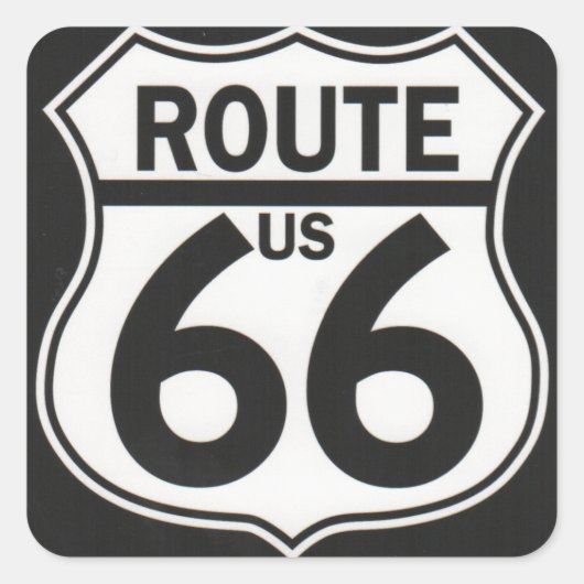 Route 66 - De Moederweg Vierkante Sticker (Voorkant)