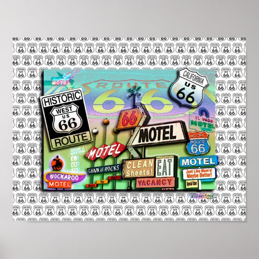 ROUTE 66 - De POSTERS van de Moeder Weg & FINE ART (Voorkant)