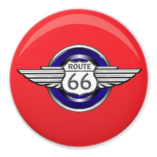 Route 66 de Pulls van de Drager - SRF Keramische Knop (Voorkant)