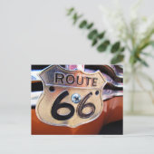 Route 66 Decal Vintage Car Grille Briefkaart (Staand voorkant)