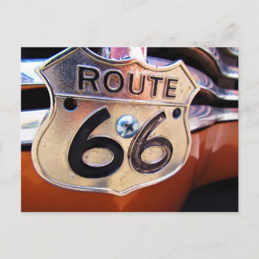 Route 66 Decal Vintage Car Grille Briefkaart (Voorkant)