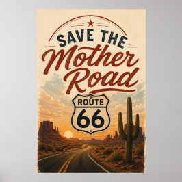 Route 66 Desert Heritage Preservation Poster Art
