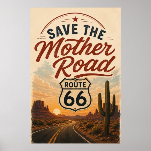 Route 66 Desert Heritage Preservation Poster Art (Voorkant)